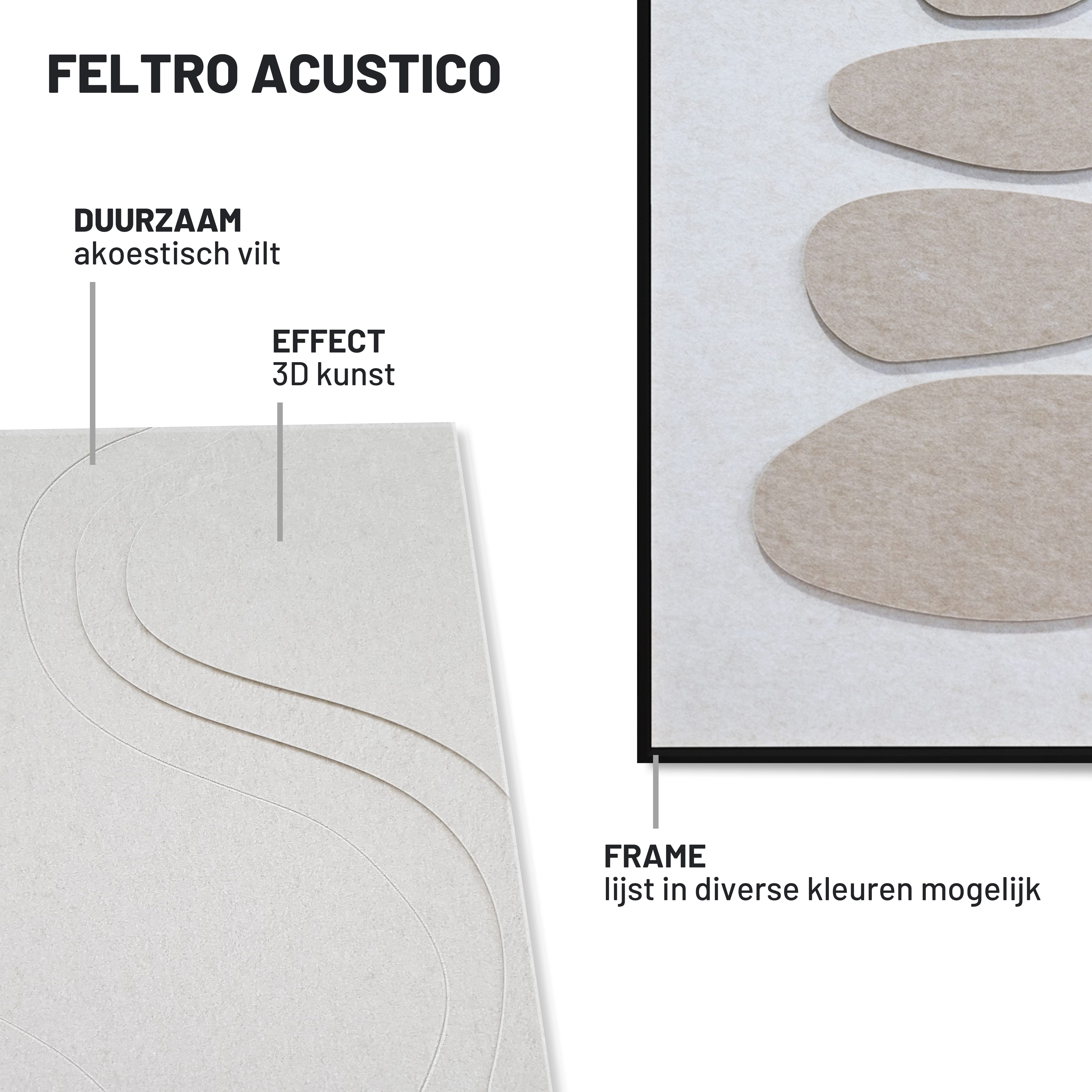Décoration murale Wandkraft : Feltro Acustico, feutre acoustique durable à effet 3D et cadre en différentes couleurs. pour un intérieur élégant