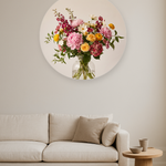 Flemish Bouquet ronde wanddecoratie in modern interieur