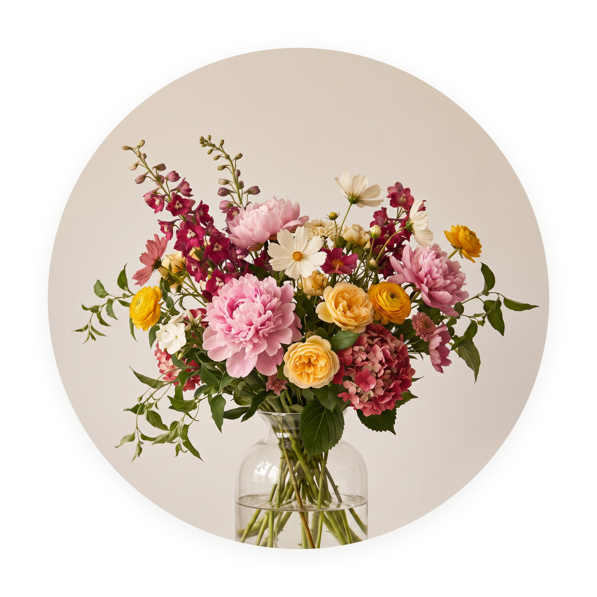 Flemish Bouquet ronde dibond wanddecoratie Wandkraft