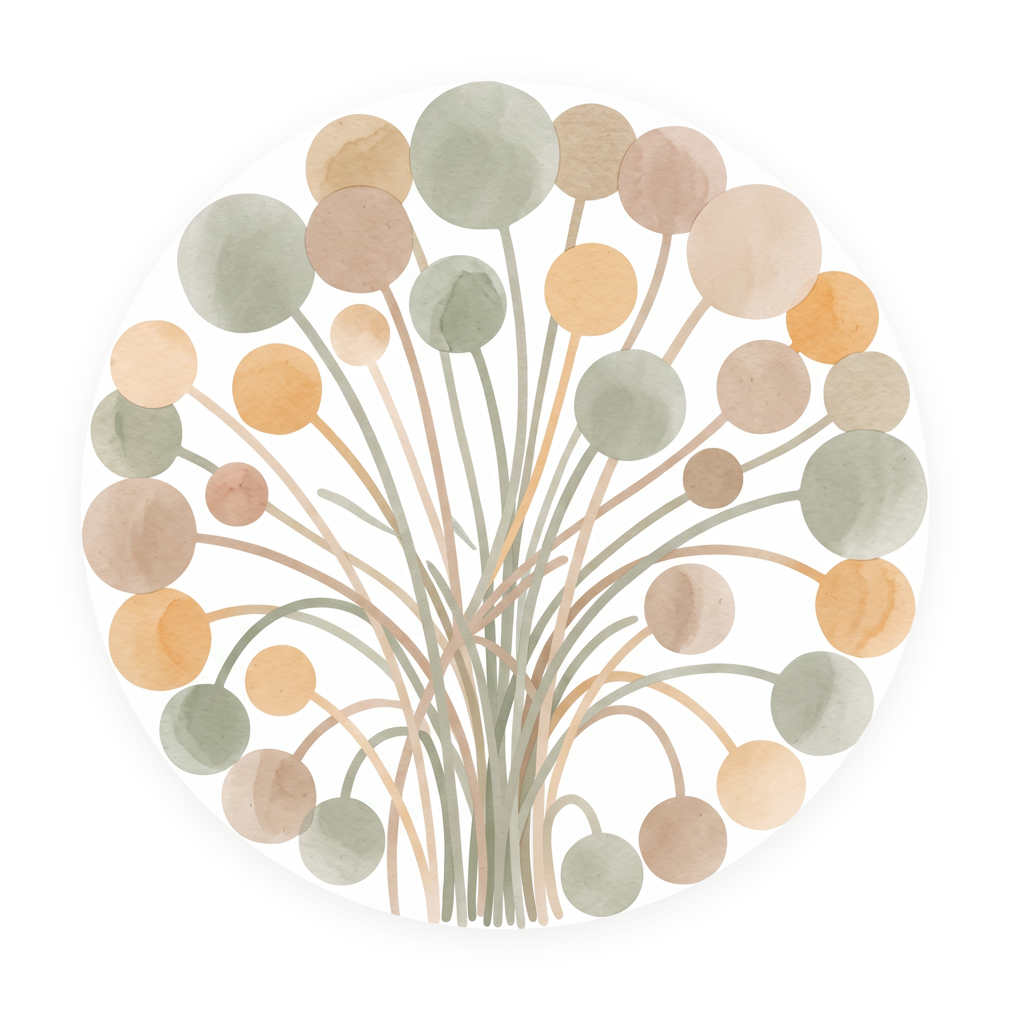 Floating Meadow rond schilderij