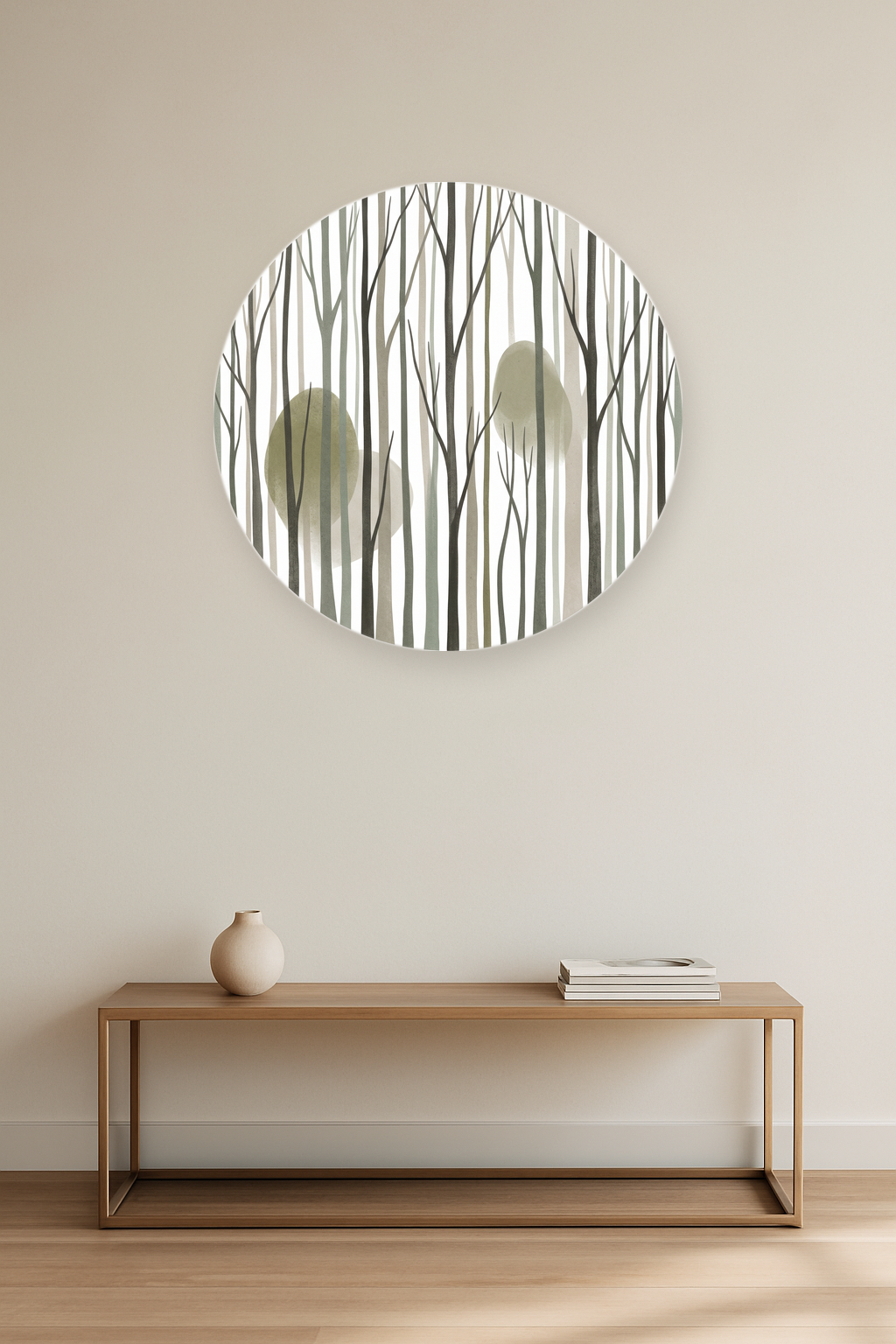 Forest Spirits ronde wanddecoratie in modern interieur