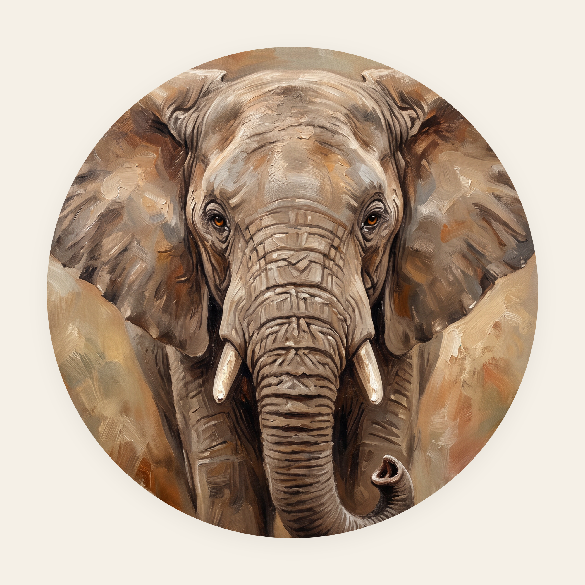 Gentle Giant rond schilderij
