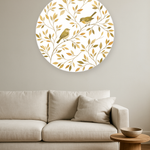 Gilded Songbirds ronde wanddecoratie in modern interieur