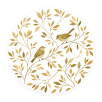 Gilded Songbirds ronde dibond wanddecoratie Wandkraft
