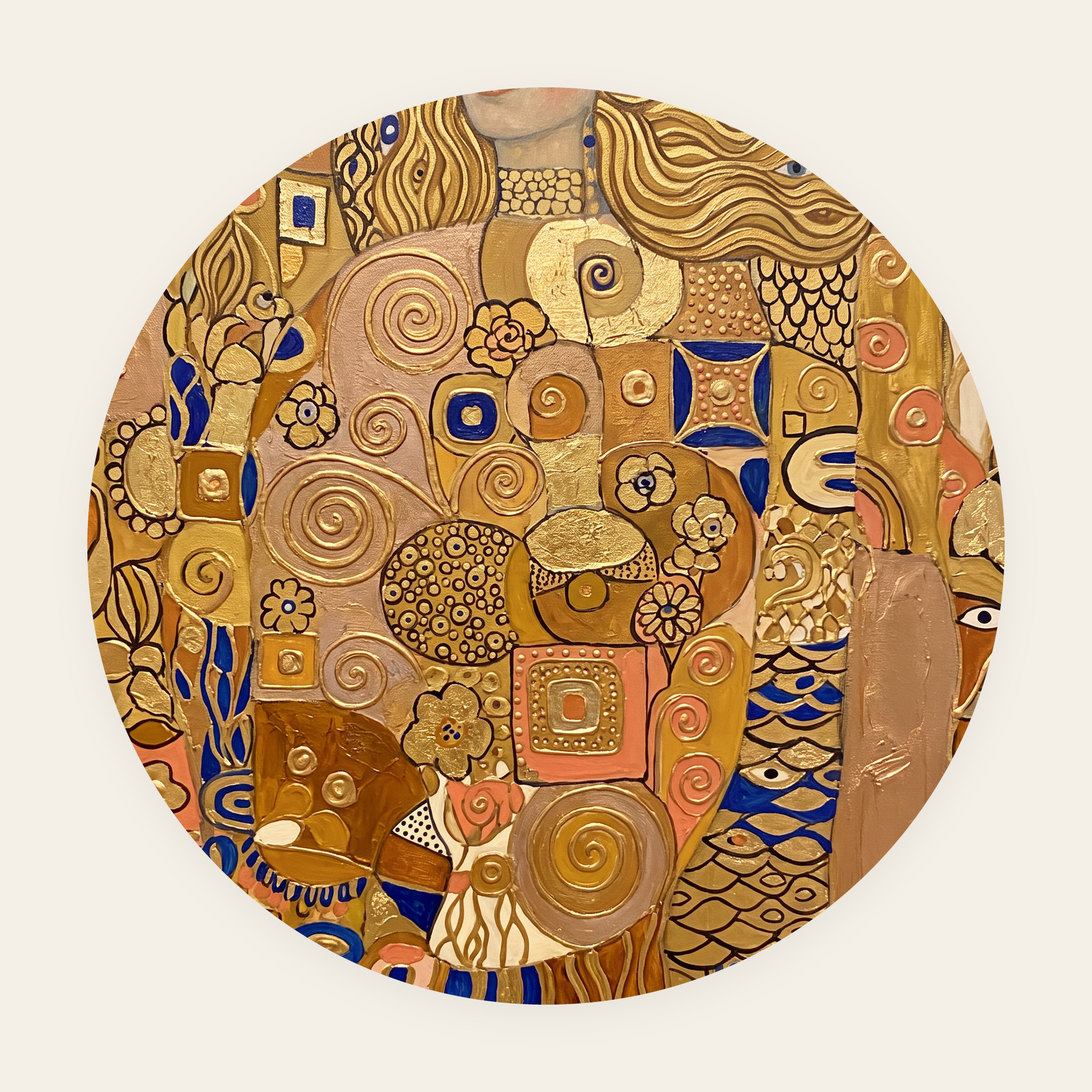 Golden Embrace rond schilderij