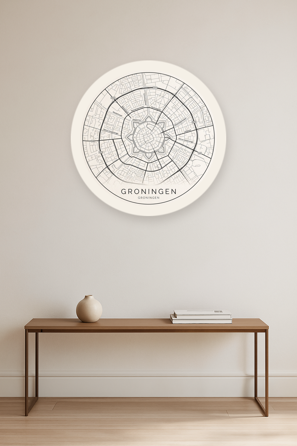 Groningen stadskaart in interieur