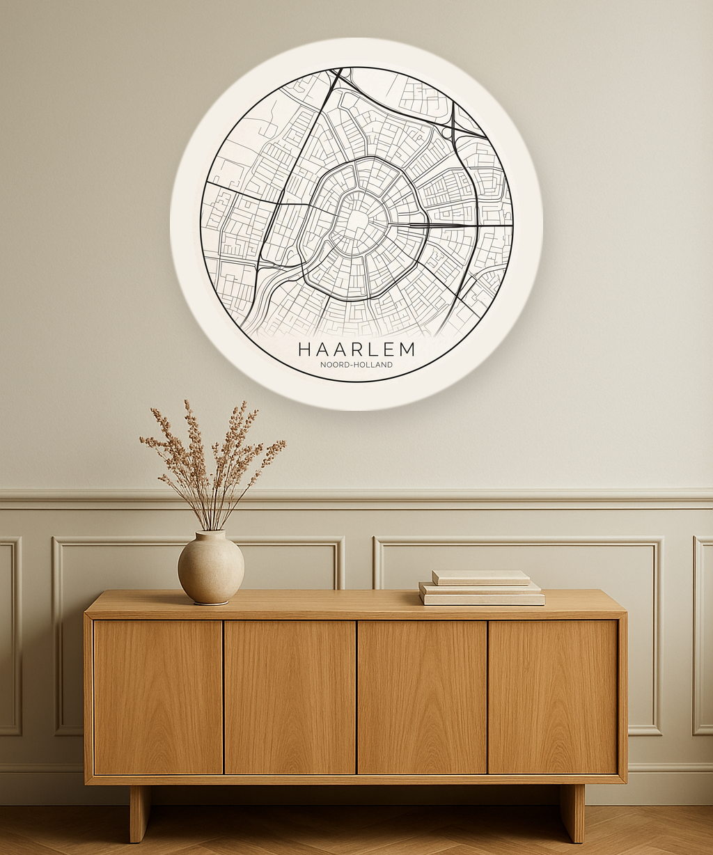 Haarlem stadskaart in interieur