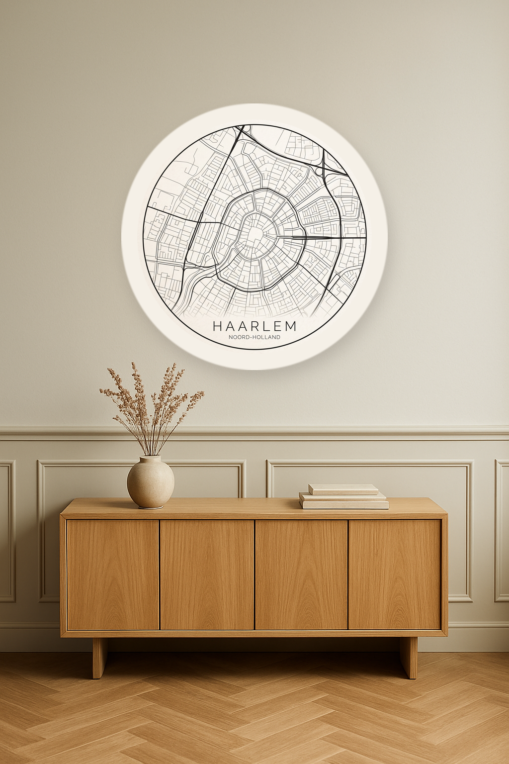 Haarlem stadskaart in interieur