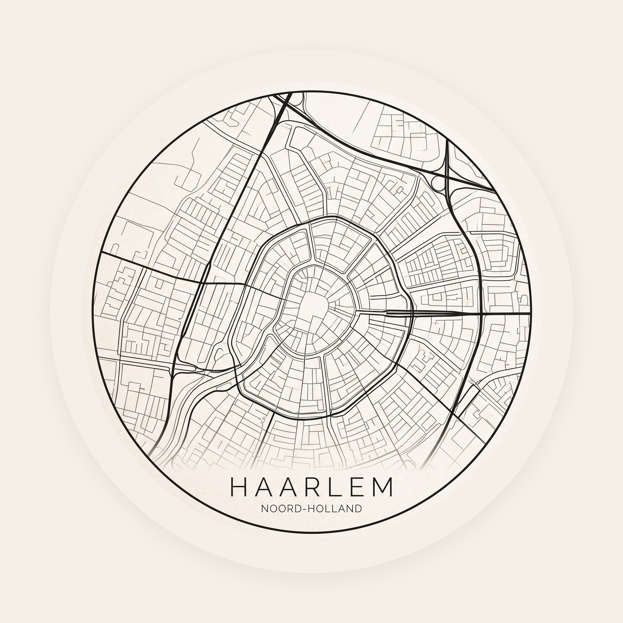 Haarlem stadskaart rond
