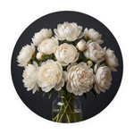 Ivory Peony ronde dibond wanddecoratie Wandkraft
