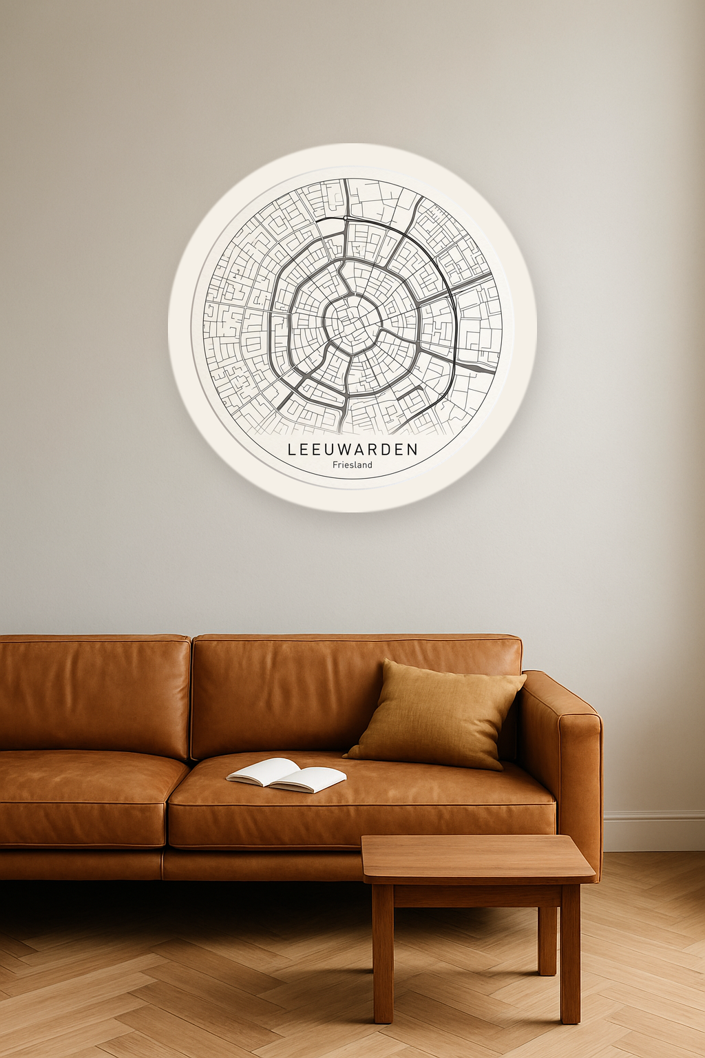 Leeuwarden stadskaart in interieur