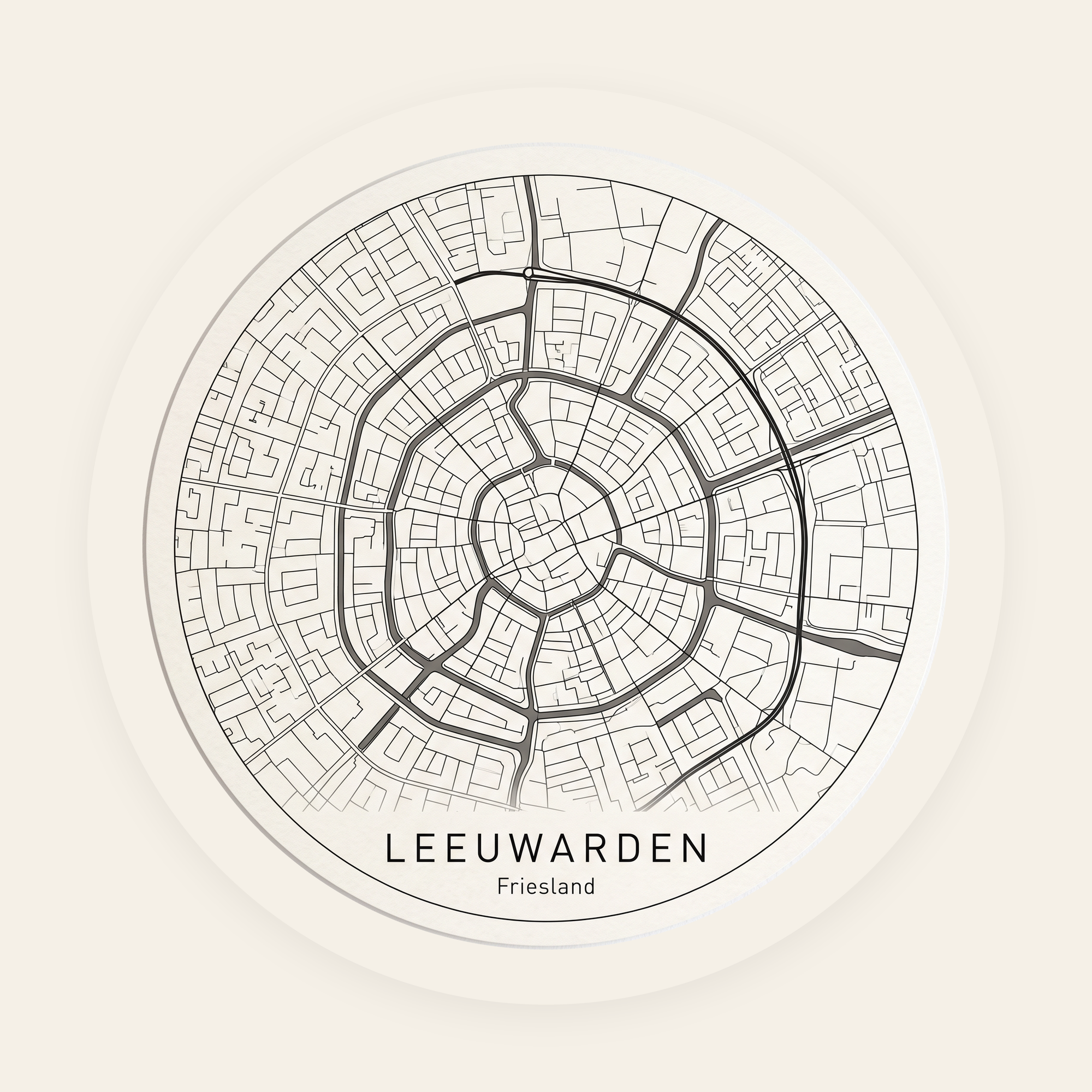 Leeuwarden stadskaart rond