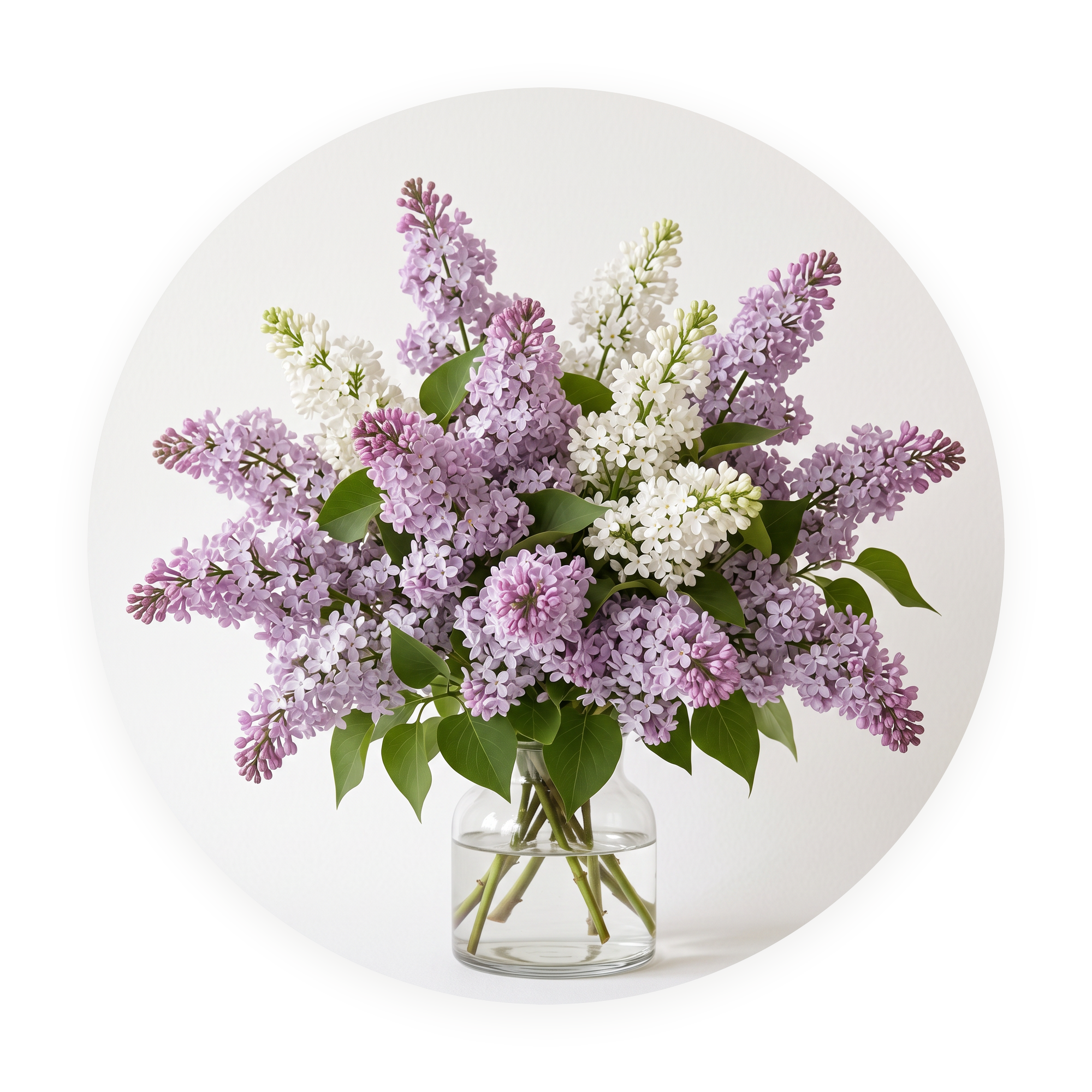 Lilac Plume ronde dibond wanddecoratie Wandkraft