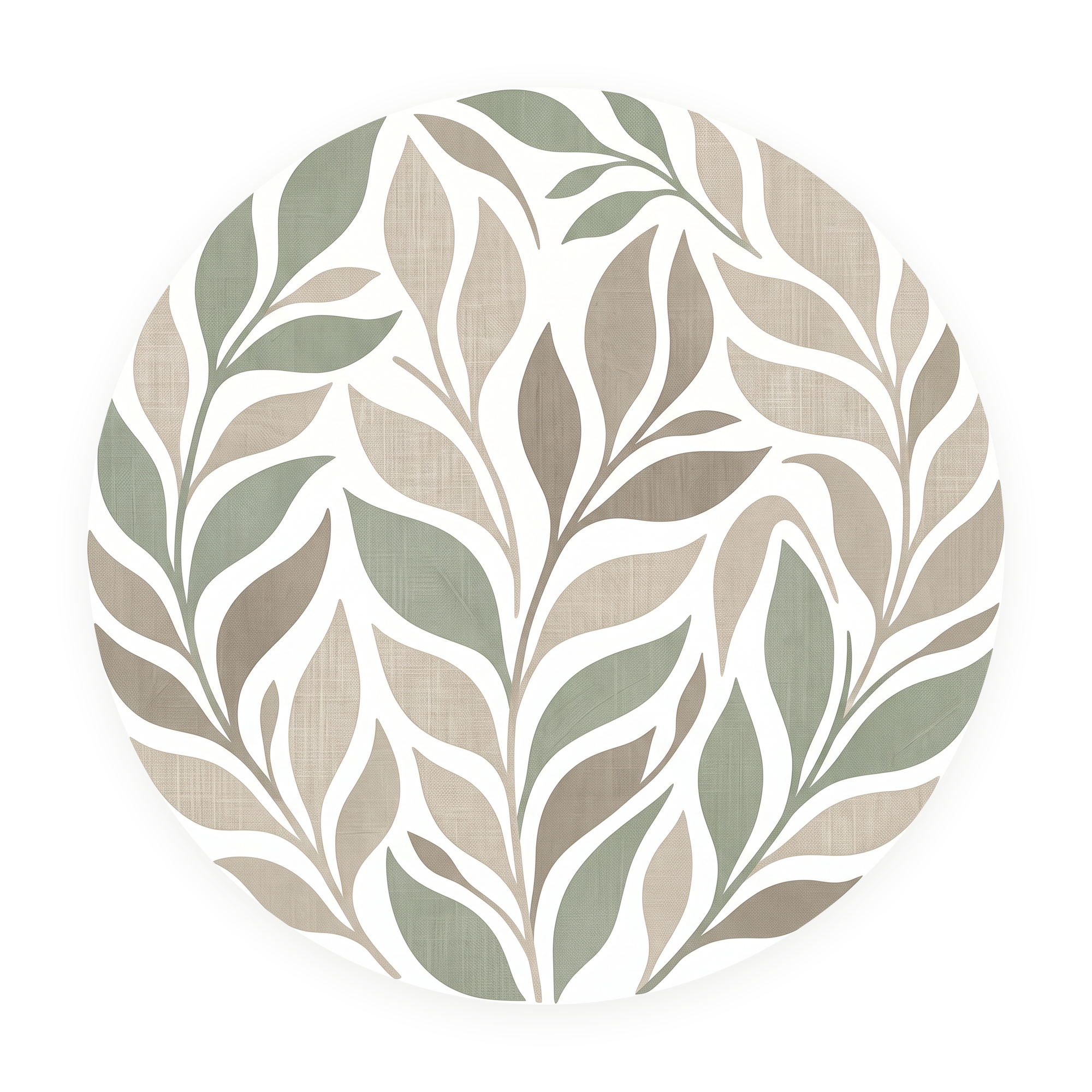 Linen Leaves rond schilderij