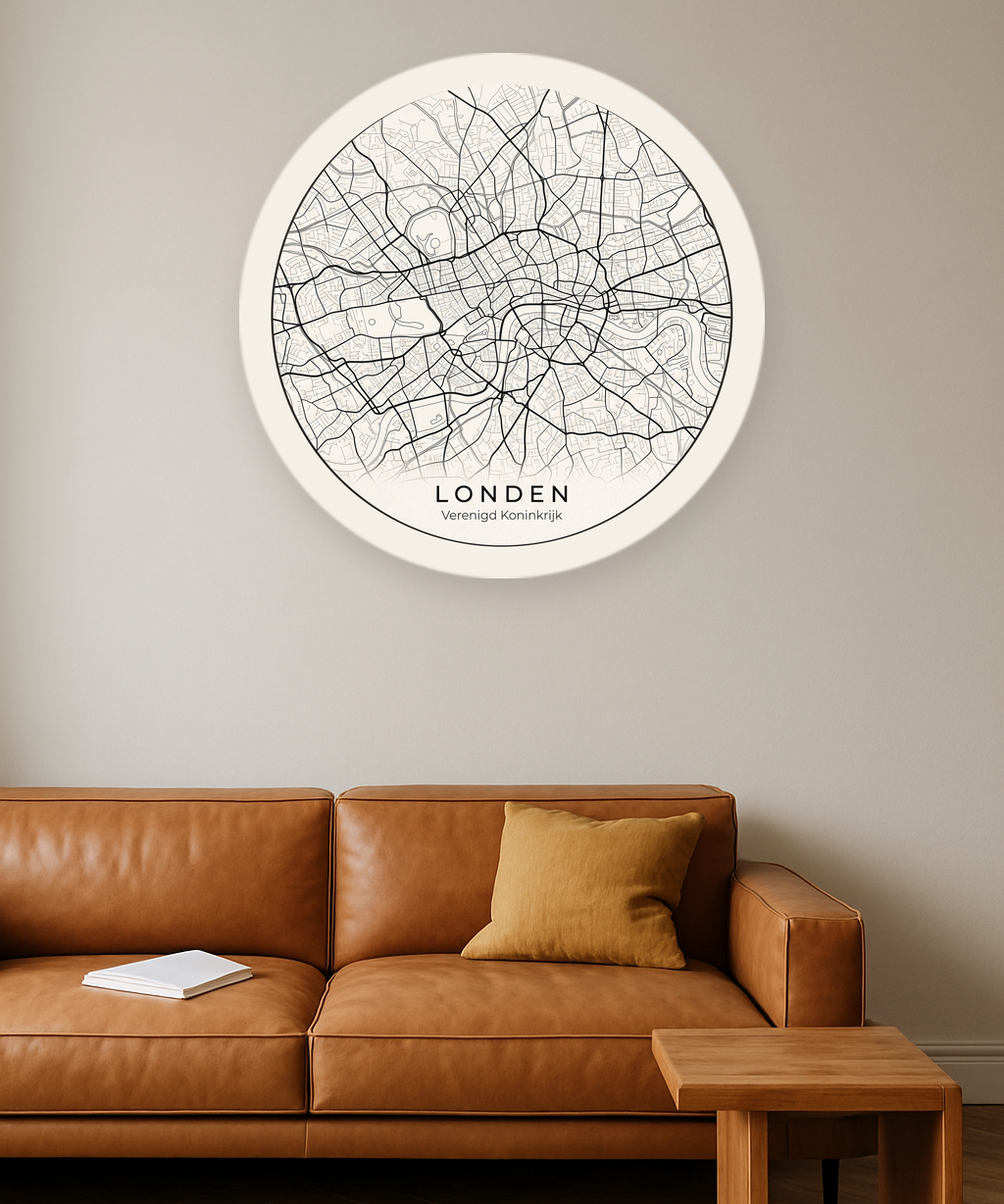 Londen stadskaart in interieur