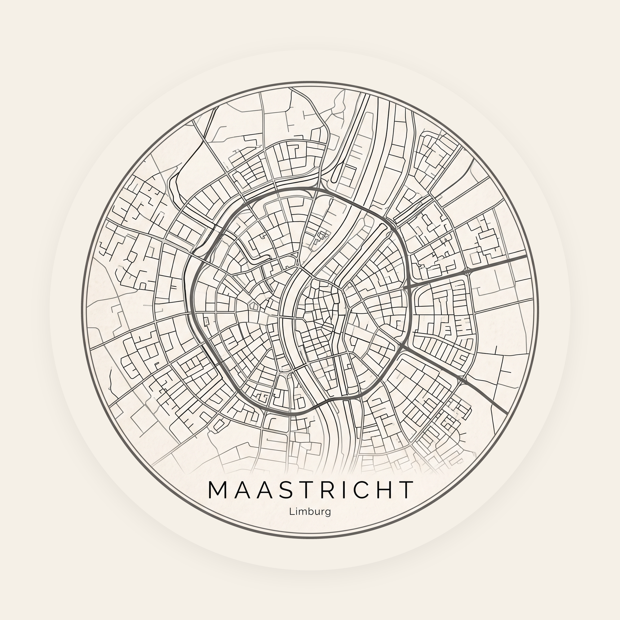 Maastricht stadskaart rond