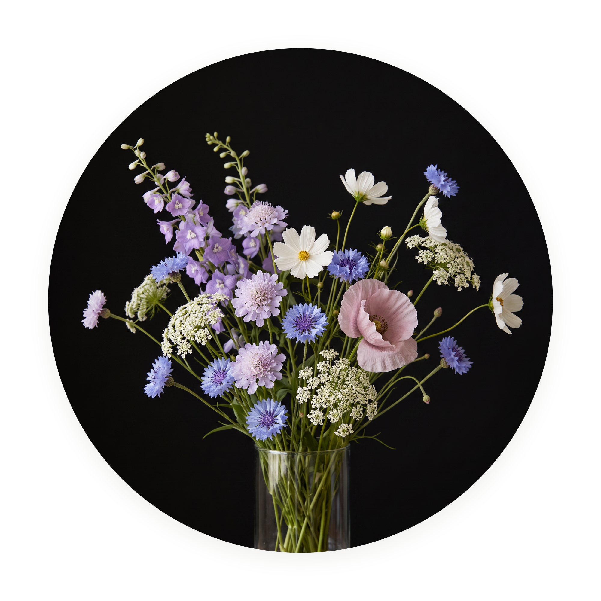 Meadow Nocturne ronde dibond wanddecoratie Wandkraft