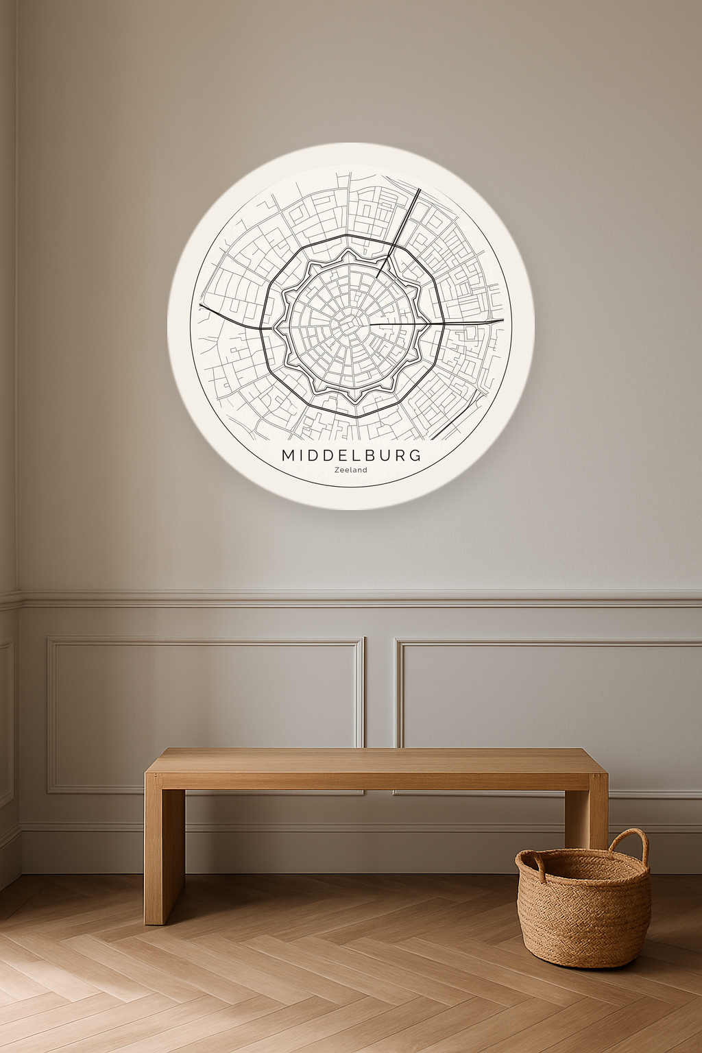 Middelburg stadskaart in interieur