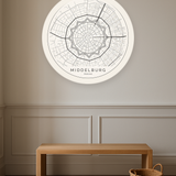 Middelburg stadskaart in interieur