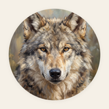 Nordic Wolf rond schilderij