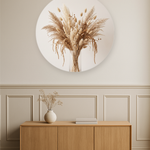 Pampas Calm ronde wanddecoratie in modern interieur