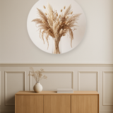 Pampas Calm ronde wanddecoratie in modern interieur