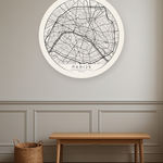 Parijs stadskaart in interieur