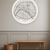 Parijs stadskaart in interieur