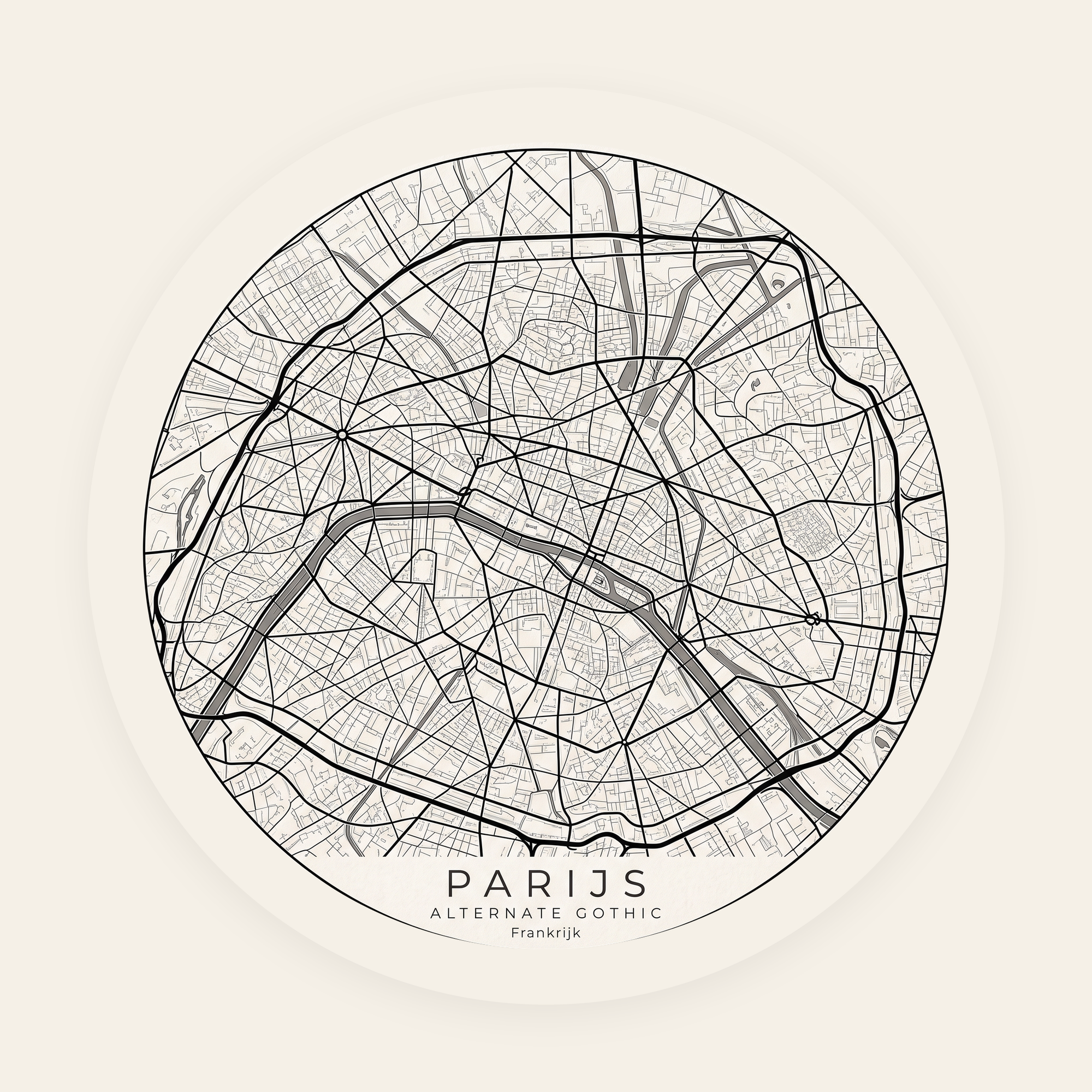 Parijs stadskaart rond