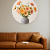 Peach Daylight ronde wanddecoratie in modern interieur