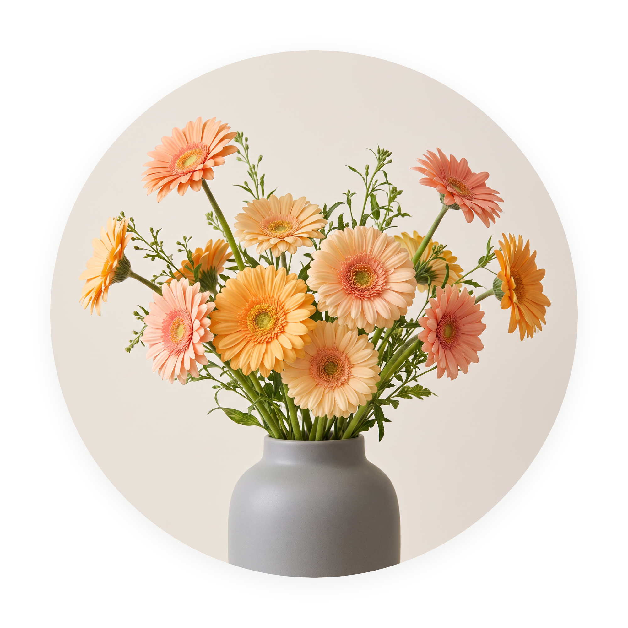 Peach Daylight ronde dibond wanddecoratie Wandkraft