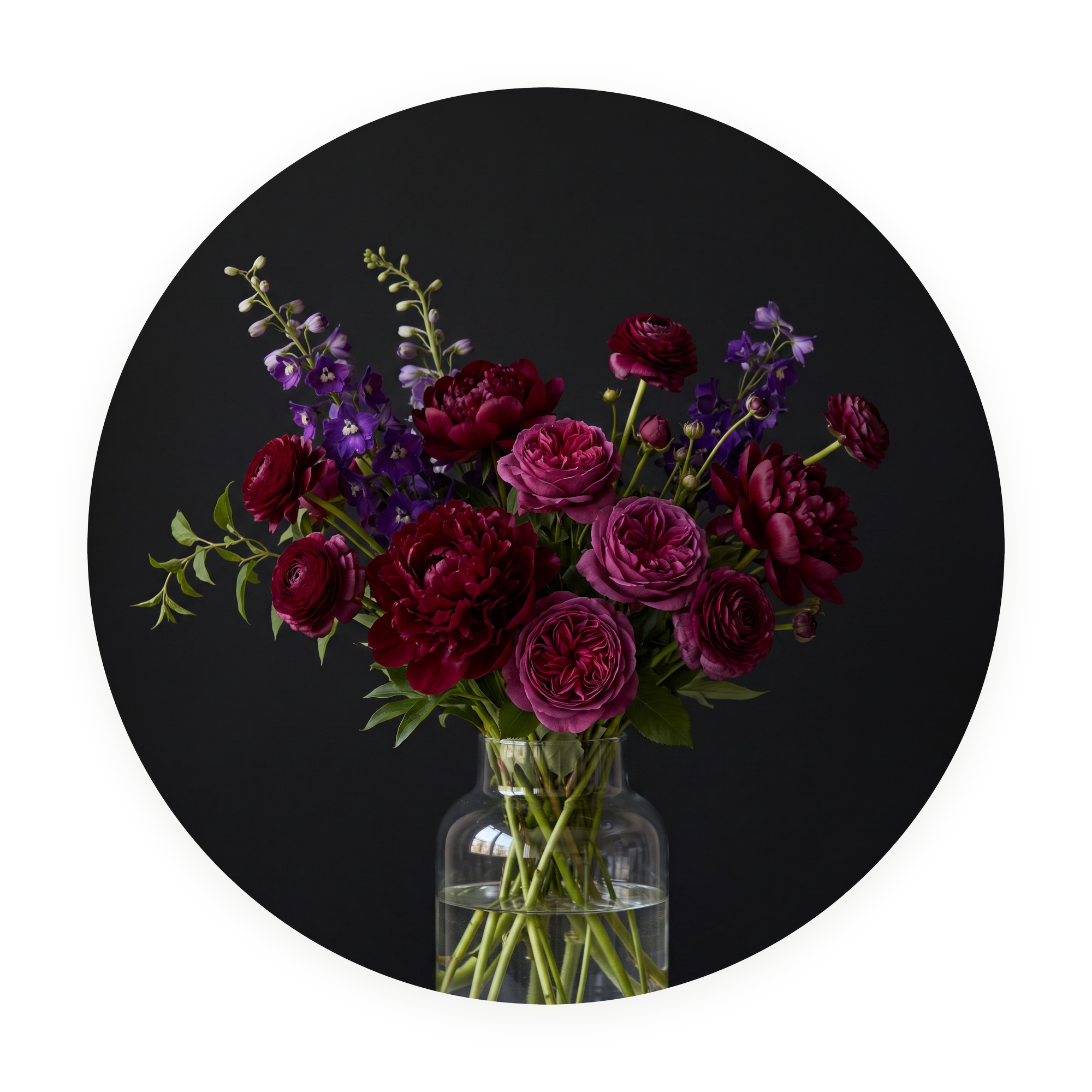 Plum Velvet ronde dibond wanddecoratie Wandkraft