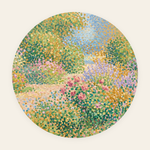 Pointille Garden rond schilderij
