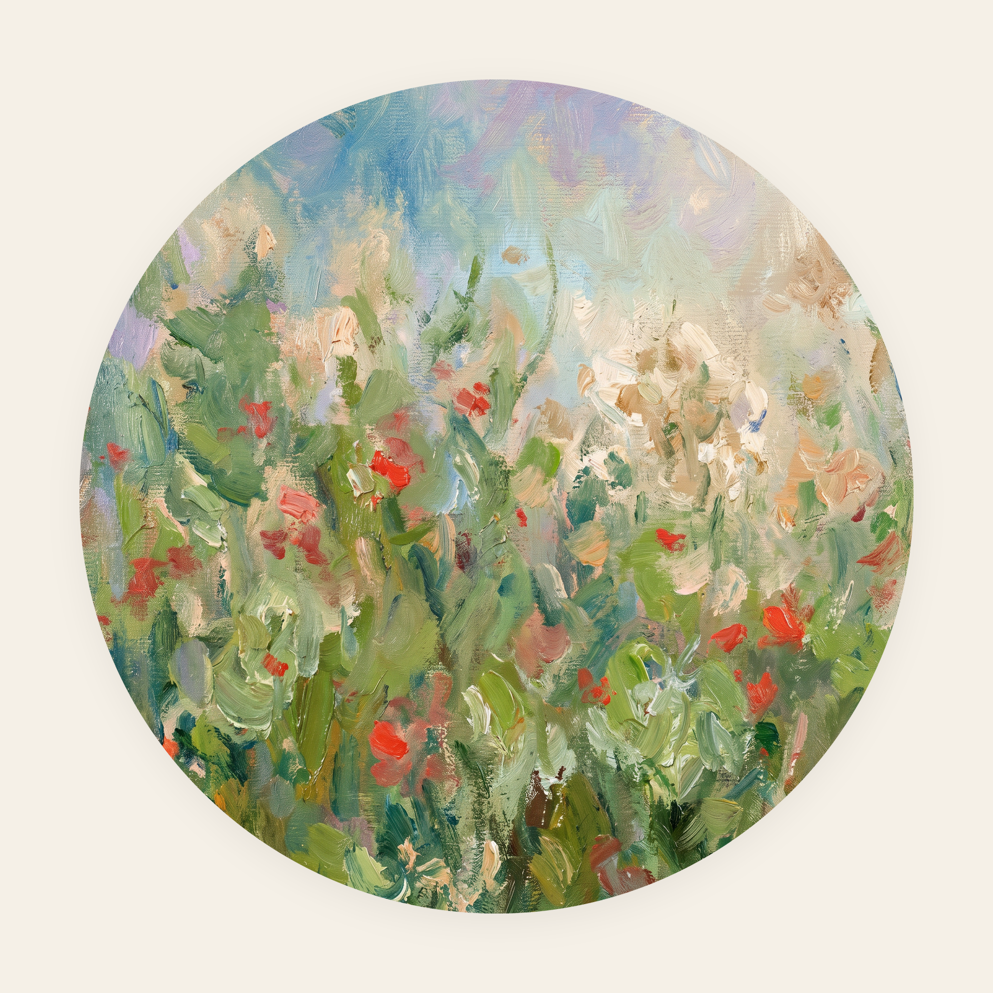 Poppy Meadow rond schilderij