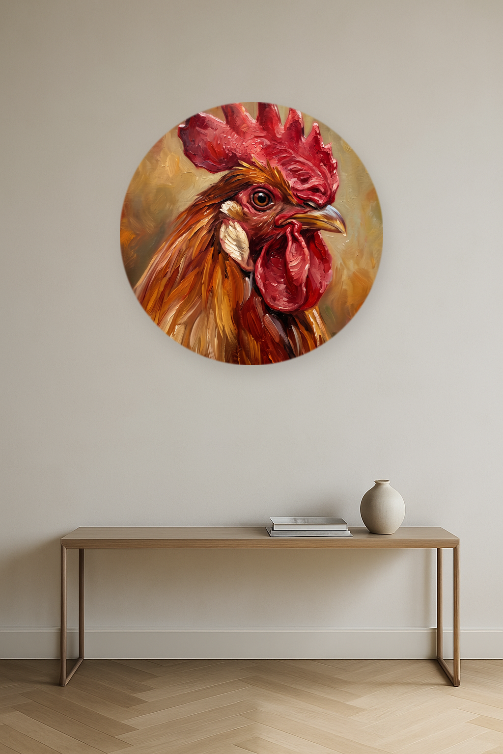 Proud Rooster in interieur