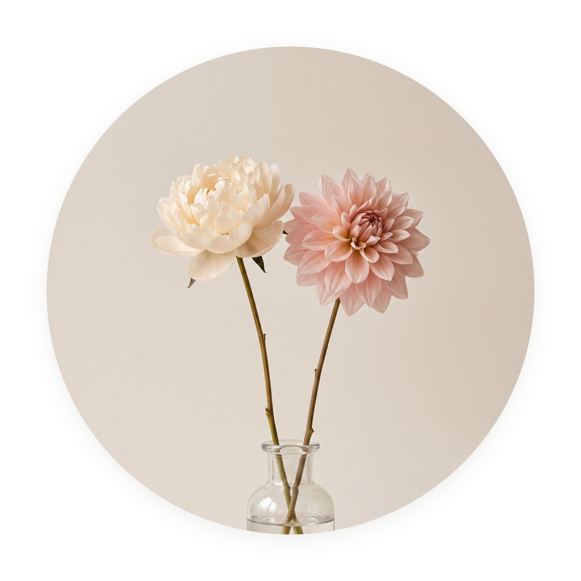 Quiet Duet ronde dibond wanddecoratie Wandkraft