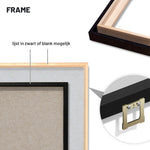 Décoration murale Wandkraft : cadre caisse en noir ou naturel avec ferrure de suspension métallique pour feutre acoustique. pour un intérieur élégant