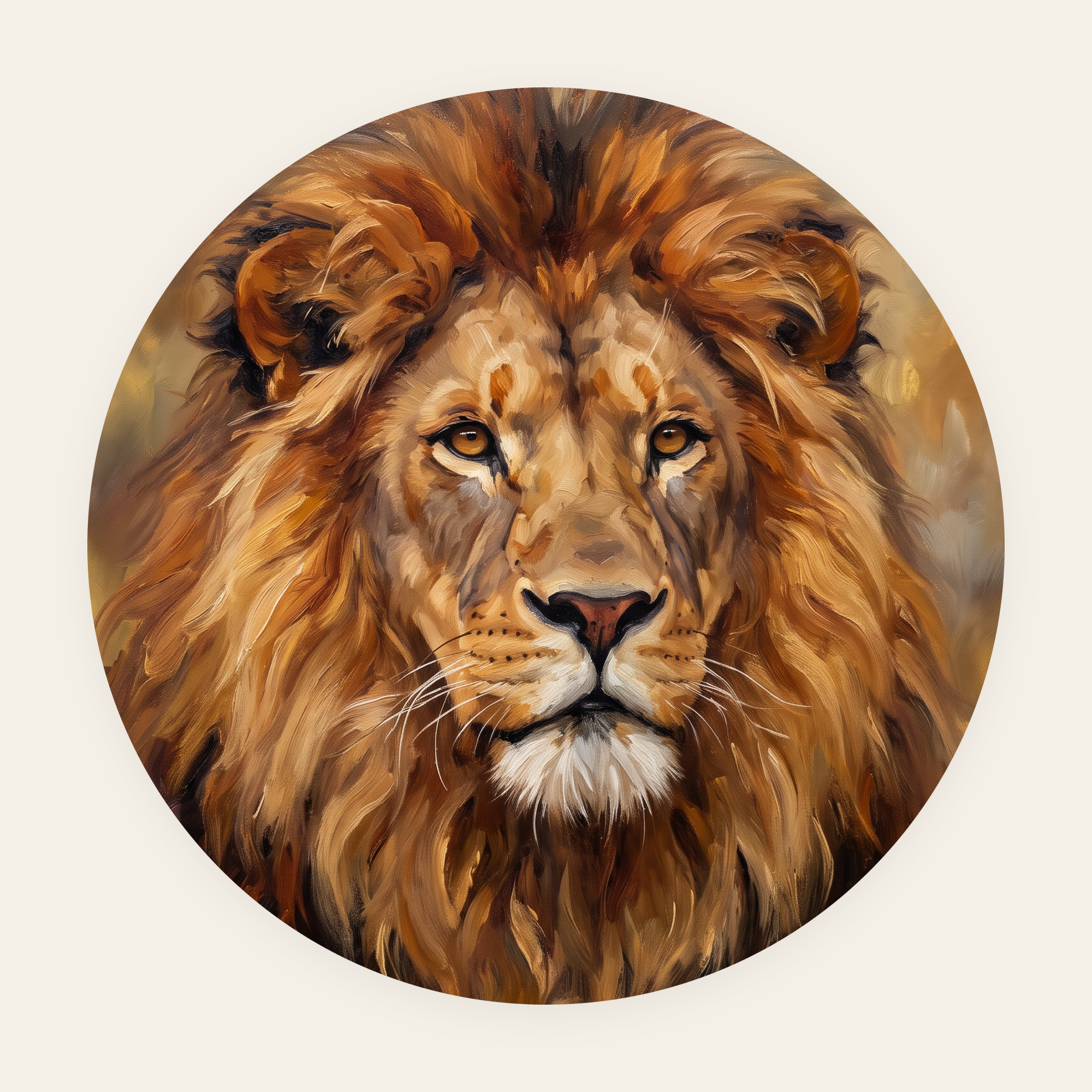 Regal Mane rond schilderij