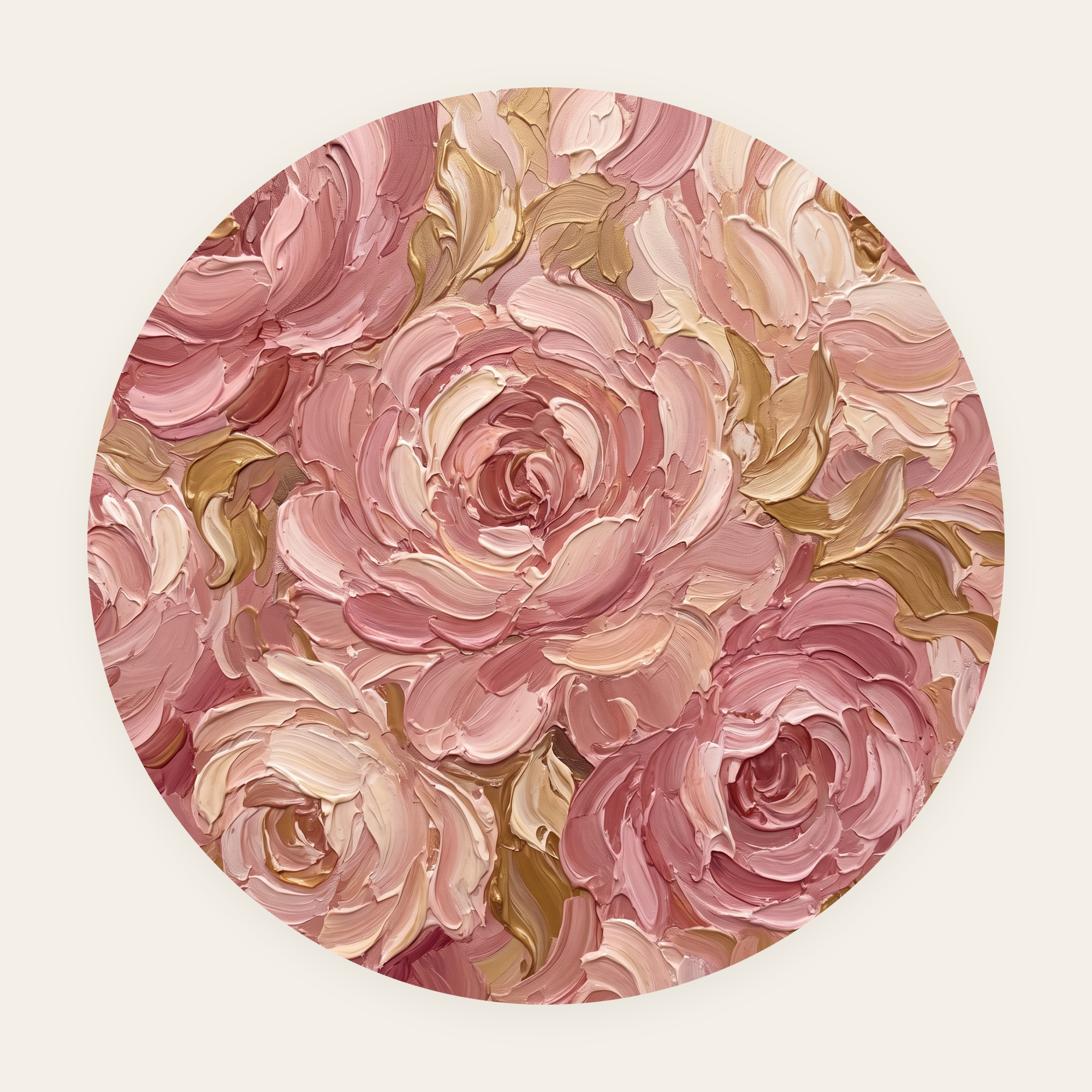 Rosé Baroque rond schilderij