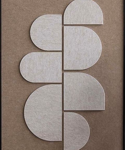 Feltro Acustico 002 Walldecoration Wandkraft 80x120 cm Baklijst Zwart Bruin