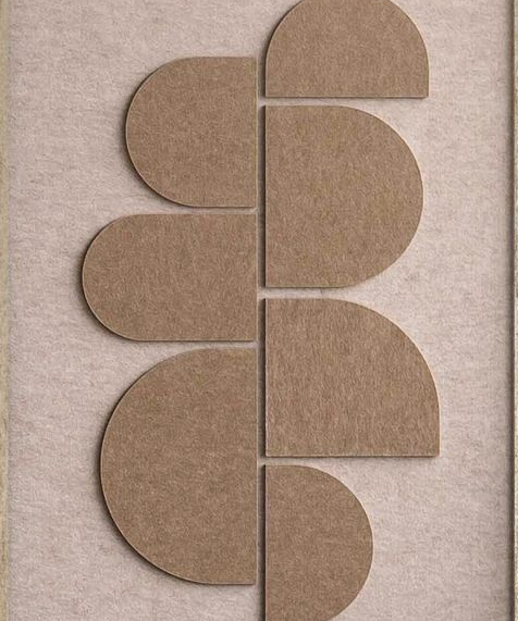 Feltro Acustico 002 Walldecoration Wandkraft 80x120 cm Baklijst Blank Beige