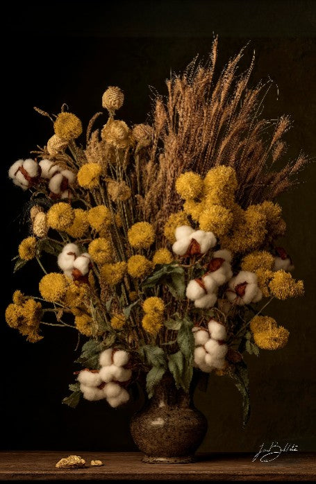 Cotton Wild Flowers Walldecoration Wandkraft 40x60 cm Flat on the Wall