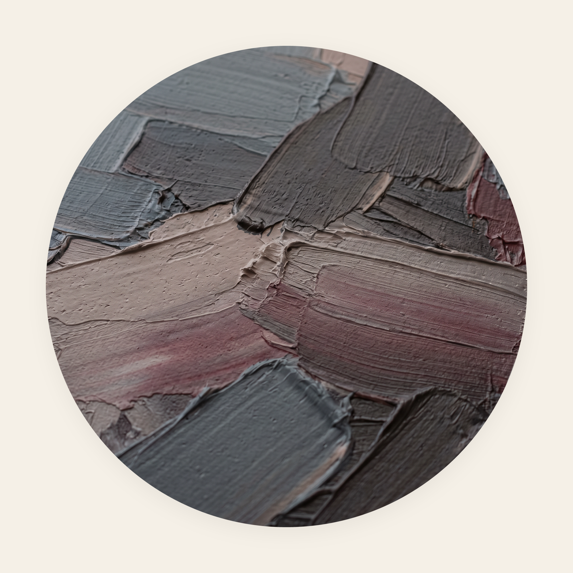 Slate Whisper rond schilderij