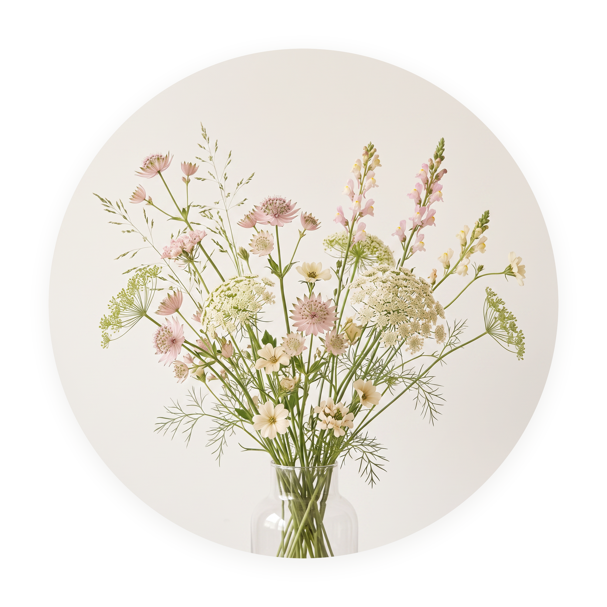 Soft Meadow ronde dibond wanddecoratie Wandkraft