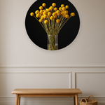Solar Bloom ronde wanddecoratie in modern interieur