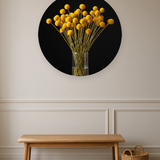 Solar Bloom ronde wanddecoratie in modern interieur