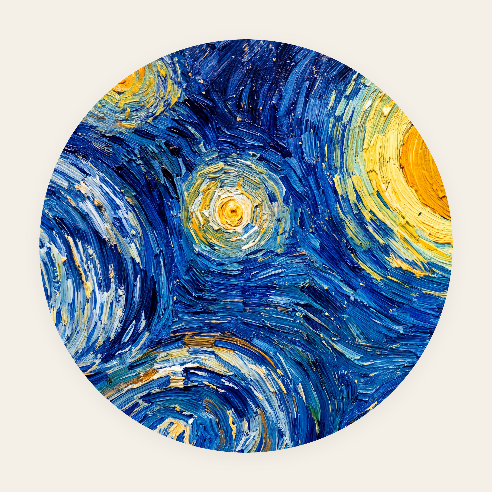 Starry Swirl rond schilderij