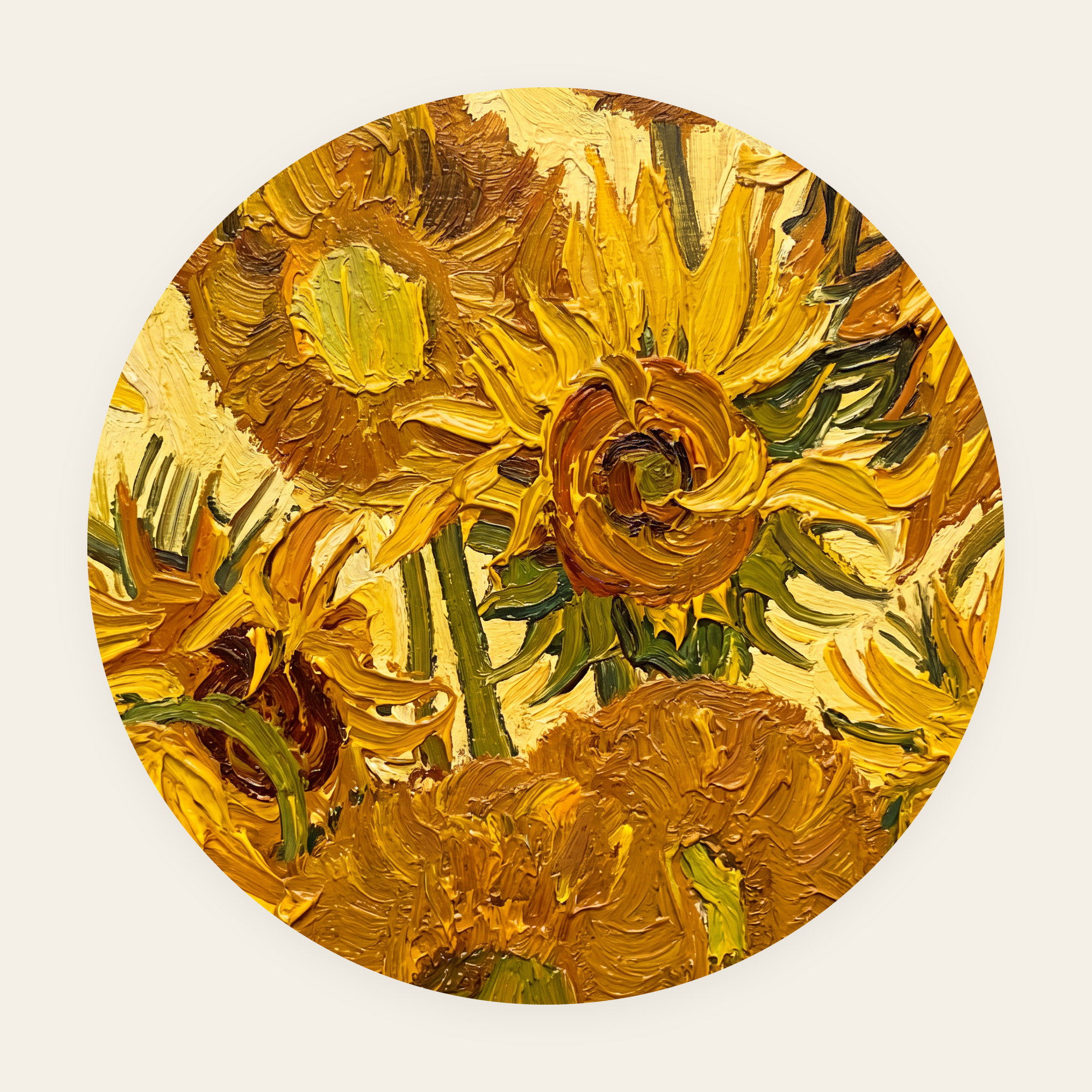 Sunlit Bloom rond schilderij