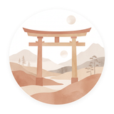 Torii Calm rond schilderij