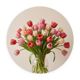 Tulip Season ronde dibond wanddecoratie Wandkraft